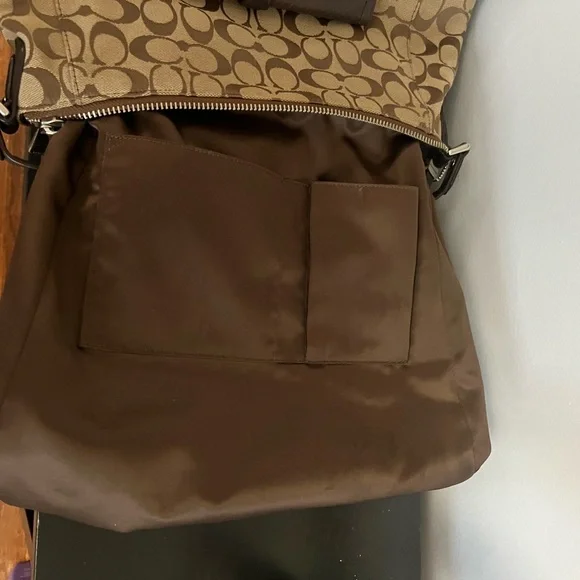 Coach Charlie Signature Python Brown and Tan Shoulder Bag - Picture 8 of 15